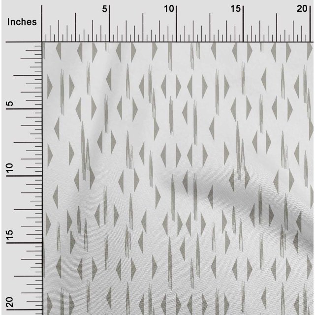 oneOone Cotton Silk Fabric Triangle Ikat Print Sewing Fabric BTY 42 Inch Wide