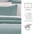 thumbnail image 3 of Bourina Modern Floral 3-Piece Quilt Set, Aqua,Queen,Lightweight & Comfortable,Perfect for All Seasons, 3 of 8
