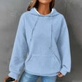 thumbnail image 3 of Xudanell Women Hoodies Solid Color Sweatshirt for Women Loose Fit Fall Clothes Warm Pullover Vintage Sweatshirt with Hood, 3 of 8