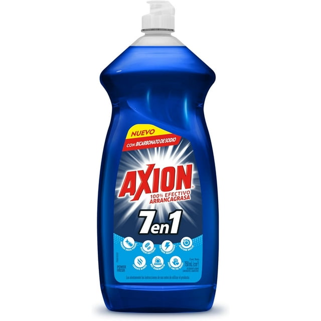 Axion Blue 7-in-1 Dishwashing Liquid with Baking Soda, Grease Remover for Kitchen Dishes, 900 mL