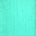 thumbnail image 1 of Ahgly Company Machine Washable Indoor Square Solid Turquoise Blue Modern Area Rugs, 6' Square, 1 of 4