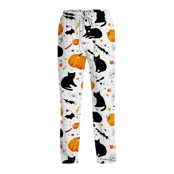Satingcolo Halloween Skull Pajama Pants for Men Funny, Mens Sleep Lounge Pants Pajama Bottoms Lightweight Sleepwear,Halloween Gift For Men