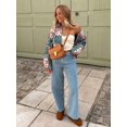 thumbnail image 4 of HH TRAF Abrigo holgado con estampado floral para mujer, moda de invierno, abrigo corto elegante para mujer, abrigo vintage abrigado, ropa informal de calle, 4 of 5