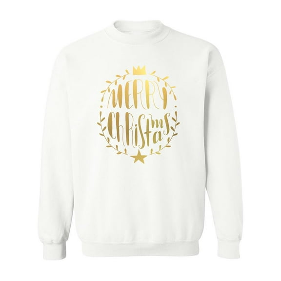 Merry Xmas Gold Design Sweatshirt Men -Image by Shutterstock, Male 5X-Large