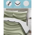 thumbnail image 4 of Sage Green Striped Twin Size Down Alternative Comforter,Lightweight Comforter Quilt Bedding Set with Pillow Shams Modern Abstract Art Wave Moire Gradient Bed Comforter Duvet Insert 68"x86", 4 of 7