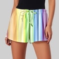 thumbnail image 3 of Striped Shorts for Women 2026 Summer Casual Lightweight Relaxed Fit Elastic Waist Color Block Beach Shorts, 3 of 5