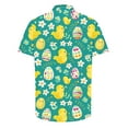 thumbnail image 4 of Yaoyar Men's Easter Holiday Print Short Sleeve Button Down Lapel Shirt,Spring Summer Style Breathable Tee Seaside Beach Shirt, 4 of 5