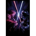 thumbnail image 2 of Junior's Star Wars: Obi-Wan Kenobi Vader vs Kenobi Artistic Lightsaber Duel Graphic Tee Black 2X Large, 2 of 3