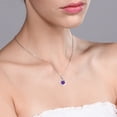 thumbnail image 3 of Gem Stone King 10K White Gold Purple Amethyst and White Diamond Pendant Necklace for Women (0.70 Cttw, Gemstone February Birthstone, Heart Shape 6MM, with 18 inch Chain), 3 of 5