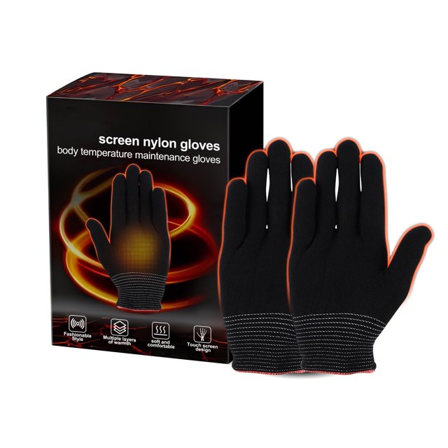 Gants d'Hiver en Nylon Haute Sensibilité Antistatiques pour Temps Froid pour Course Cyclisme Conduite Randonnée Coupe-Vent Chauds