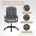 thumbnail image 4 of Silla ejecutiva para Oficina escritorio material LINO Transpirable ergonómica 150kg con soporte lumbar reclinable para computadora resistente Ergonomic office chair sala de juntas gerencial FOUNDATION, 4 of 8