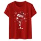 thumbnail image 2 of Gibobby Camiseta Navideña De La Mujer Moda para mujer para tops casuales Camiseta de manga corta con cuello redondo Camiseta holgada con estampado navideño(Rojo,CH), 2 of 5