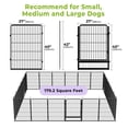 thumbnail image 3 of SunsGrove Dog Playpen with 3 Wider Doors, Heavy Duty Anti-Rust Pet Pen for Indoor, Courtyard, RV Camping for Large Dogs,40'' 24 Panels,Black, 3 of 10