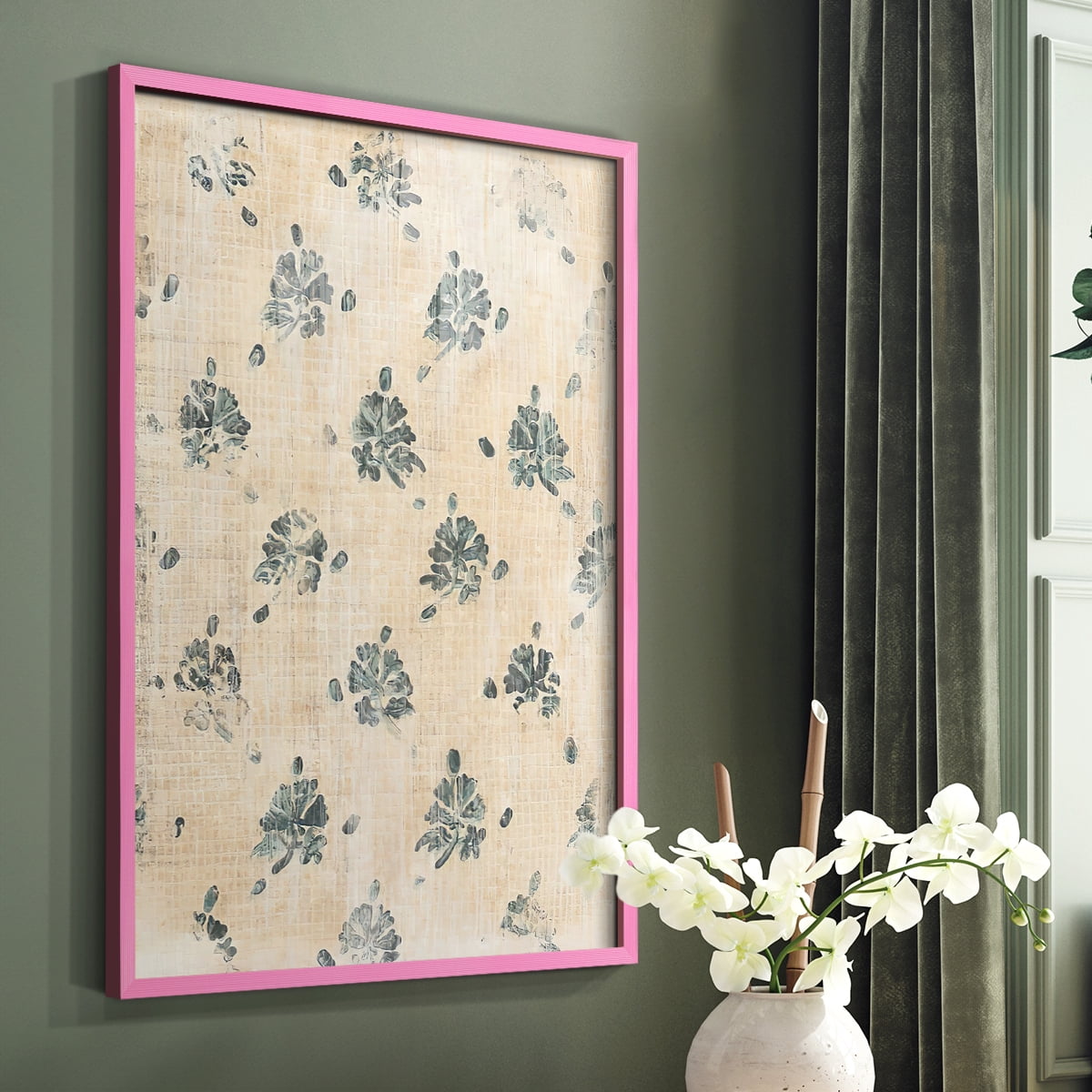 Vintage Blockprint II in Paper Solid Wood 11 x 14 Framed Print