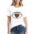 thumbnail image 2 of Womens Tops Rugby Printed Short Sleeved Round Neck Casual T-shirt White XL, 2 of 7