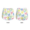 thumbnail image 5 of Vsdgher Hand Drawn Colored Hearts Print Women's Running Double Layer Shorts High Waisted with Pockets Elastic Yoga Workout Athletic Gym Sports, 5 of 8