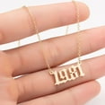thumbnail image 5 of harmtty 1980-2019 Birth Year Number Charm Pendant Stainless Steel Chain Necklace Jewelry,Golden 1998#, 5 of 8