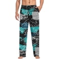 thumbnail image 4 of Men's Pajama Pants with Pockets Sleepwear Lounge Pants Stretch Casual Fox Animals Black Star, 4 of 7