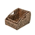 thumbnail image 5 of happimess BSK1007B-2SET Havanah Southwestern Handwoven Hyacinth Slanted Pantry Baskets with Handles, Brown (Set of 2), 5 of 7