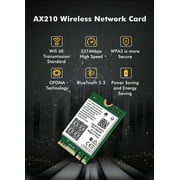 WiFi 6E Wireless Card Intel AX210 NGW Bluetooth 5.3 Tri-Band 5400Mbps Network Adapter for Laptop Support Windows 10/11 (64bit) M.2/NGFF