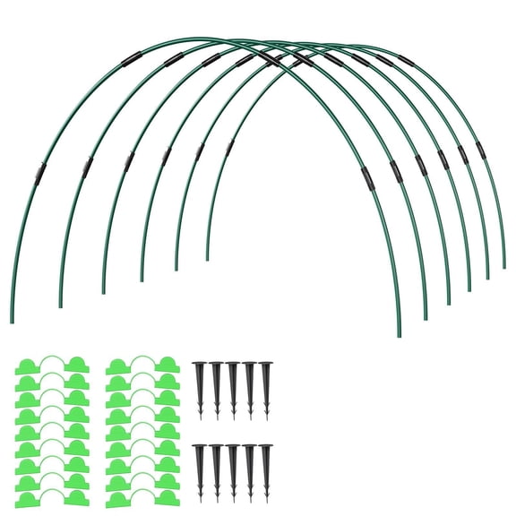 30Pcs Garden Hoops for Raised Beds, 6Sets Greenhouse Hoops Grow Tunnel, Rust-Free Fiberglass Support Hoops Frame for Netting Shade Cloth Cover, DIY Plant Support Garden Stakes