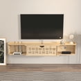 thumbnail image 2 of Pare 54'' Vintage Design Floating TV Stand / Wall Shelf Natural Oak Finish, 2 of 7