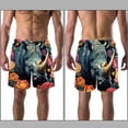 thumbnail image 3 of luoweisi Men's Beach Shorts Quick Dry Swim Trunks with Mesh Lining Abstract Rhinoceros S, 3 of 5