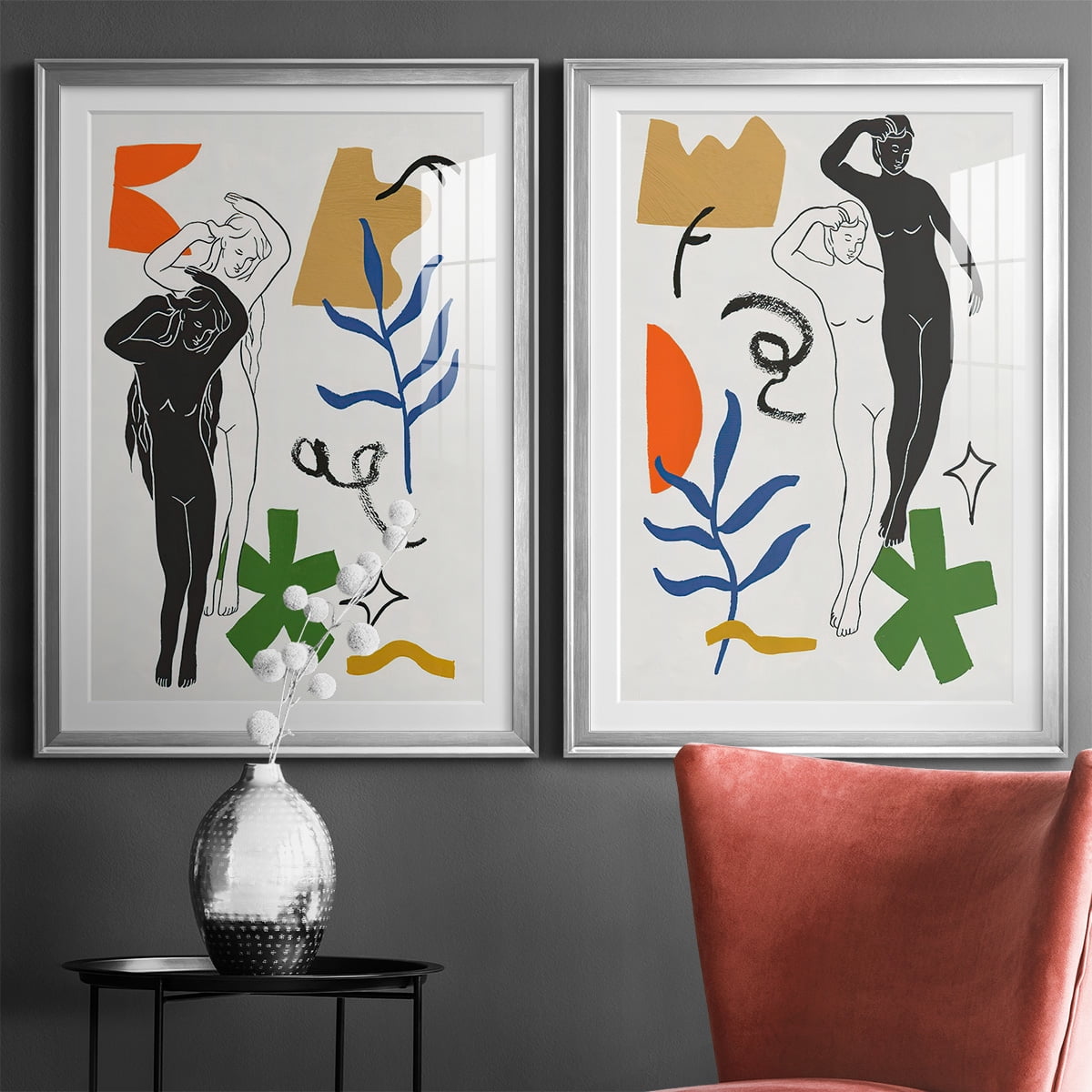 Wexford Home Starry Venus I Premium Framed Print, 30.5" x 42.5" - Ready to Hang, Silver (Set of 2)
