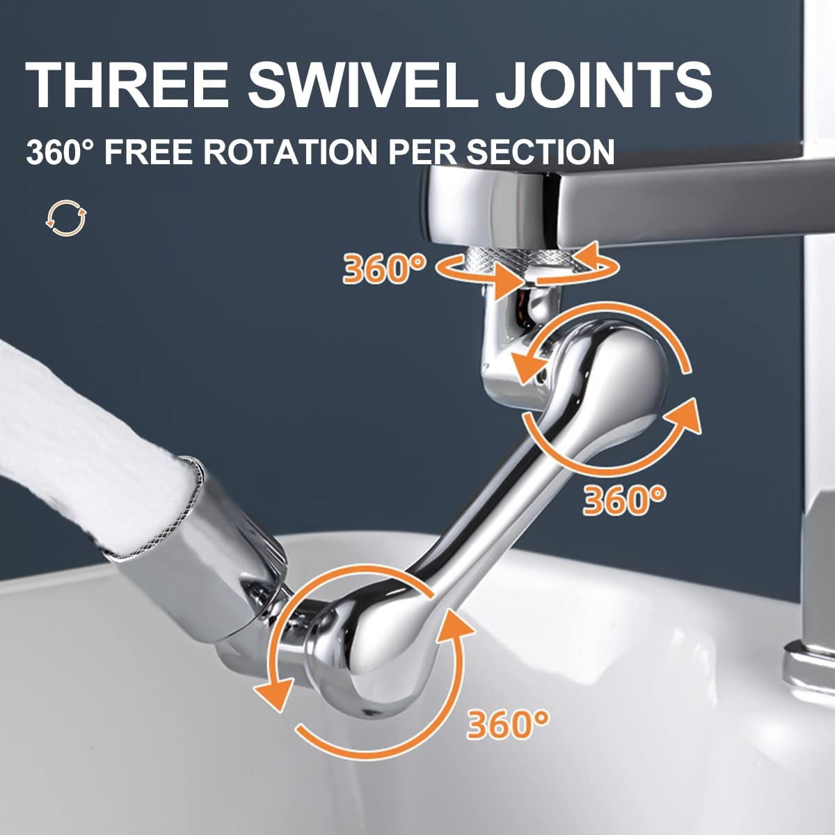 JJEAN-1080° Faucet Extender For Bathroom Sink, Rotating Faucet Extender Aerator, Swivel Faucet Attachment, 1080 Degree Rotatable Faucet Aerator (Dual-Mode)