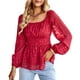 thumbnail image 3 of Camiseta con dobladillo suelto, camiseta de manga larga con farol para mujer, camiseta informal de manga larga, resultados impresionantes, 3 of 6