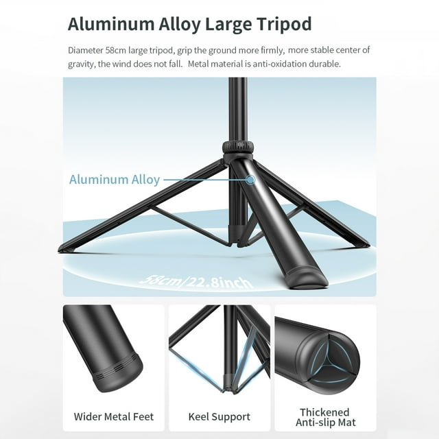 Multifunction Selfie Stick Gimbal Stabilizer Portable Phone Tripod with Aluminum Alloy Telescoping Rod 360Rotatable Ball Head with Anti Shake Handle Phone Clip