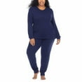 thumbnail image 4 of Honeydew Women's Pajamas Stretch Soft Hacci 2-Piece Lounge Set (Navy, Large), 4 of 5