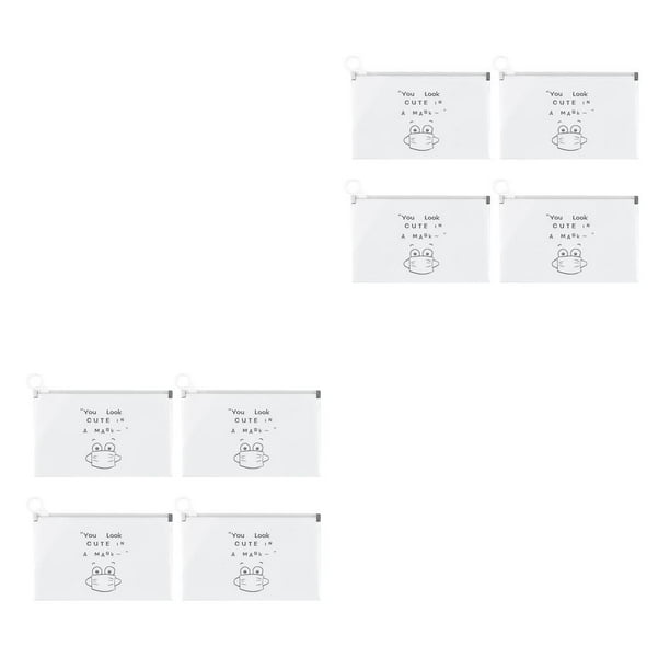 Eigraketly Bolsa de soporte para cubierta facial, caja de almacenamiento para máscara facial, joyería, anillos, pendientes, cubiertas faciales, blanco 4 piezas 2piezas