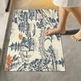 thumbnail image 6 of Toilet Rug Set Non-Slip Bathroom Rugs Soft Plush Machine Washable Contour Bath Mat Garden with Pagoda and Bridge 24x20/24x16, 6 of 9