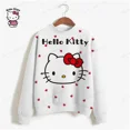 thumbnail image 2 of Sudadera con capucha de gran tamaño de estilo coreano para mujer, sudaderas con capucha Kawaii Harajuku con estampado de Anime HELLO KITTY y bolsillo, chaquetas con capucha, abrigo, Moletom, 2 of 5