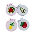 thumbnail image 2 of DIY Counted Cross Stitch Beginner Starter Fruit Pattern Sewing Set 4pcs, 2 of 8