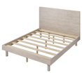 thumbnail image 4 of Solid and Stable Modern Concise Style Solid Wood Grain Platform Bed Frame, Queen (Stone Gray), 4 of 7