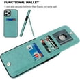 thumbnail image 4 of REQO Compatible with iPhone 12 Pro Max Case Wallet with Credit Card Holder, Premium Leather Magnetic Clasp Kickstand Heavy Duty Protective Cover for iPhone 12 Pro Max 6.7 Inch(Mint Green), 4 of 7