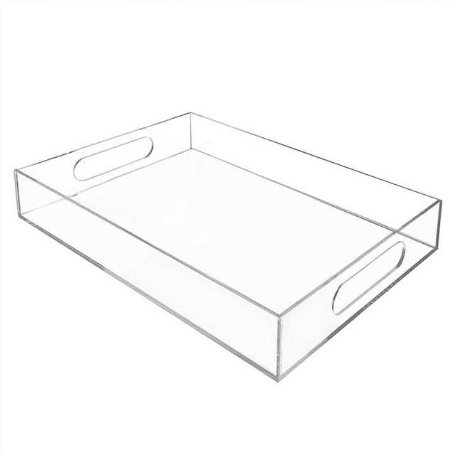 Acrylic Clear Tray Acrylic Serving Tray with Handles, Acrylic Snack Plate Multifunctional Storage Plate