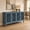 Antique Blue, variant on 60" Antique Buffet Cabinet with Floral Carvings, Solid Wood Legs, Adjustable Shelves, Antique Blue