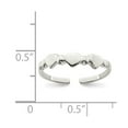 thumbnail image 2 of White Sterling Silver Ring Band Toe Hearts, 2 of 2
