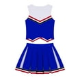 thumbnail image 4 of YiZYiF Girls Cheerleading Costume Outfit Set Sleeveless Top with Pleated Skirt for Stage Performance Royal Blue 14, 4 of 7