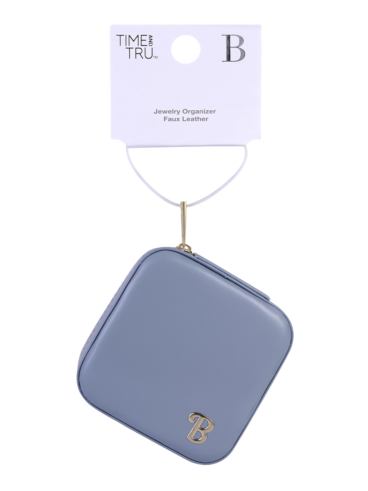 Time and Tru Goldtone/Blue Initial "B" Square Jewelry Organizer