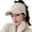 Beige, variant on Knit Beanie Hat for Women High Bun Ponytail Skull Cap Stretch Winter Chunky Warm Visor Brim Crochet Hats