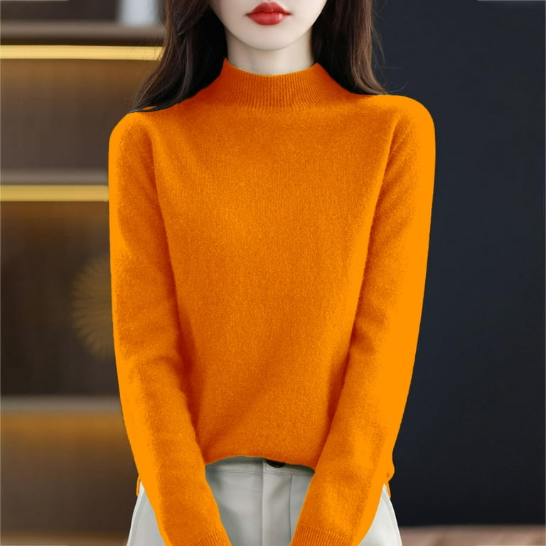 HAJWOH Young Adult CashmereSweaters Women Long Sleeve Knitted Wool