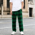 thumbnail image 2 of ibiyuan Mens Pajama Pants Set Cotton Lightweight Plaid Sleep & Lounge 3-Pack PJ Bottoms with Pockets and Button Fly, 2 of 9