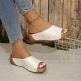 thumbnail image 4 of Women's Wedge Flip Flops-Women's Solid Color Fish Mouth Slides,Thick Sole Summer Sandals Sold by WHLBF 41, 4 of 9