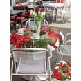 thumbnail image 4 of Outdoor Tablecloth with Umbrella Hole and Zipper, Christmas Round Table Cloth 54 Inch Waterproof Tablecloth, Red Cardinal Poinsettia Hut Berry Pine Needles Picnic Table Cover for Patio Camping, 4 of 7