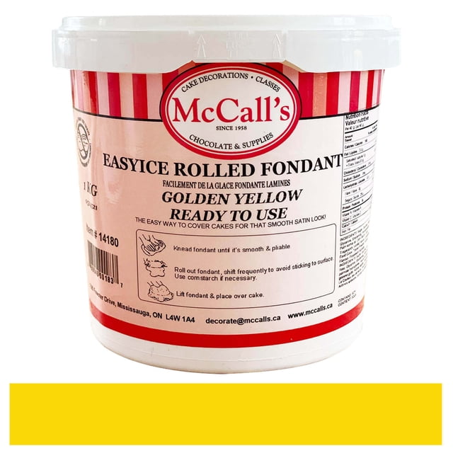 McCall's Fondant EasyIce - Jaune Doré - 1 Unité - 1 kg - Parfait pour des Créations Ensoleillées (1 Unité)