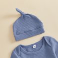 thumbnail image 5 of Cjfdfy Newborn Baby Boy Girl Fall Outfit Auntie's Lil Dude Letter Embroidery Ribbed Long Sleeve Romper And Hat Set Infant Cute Coming Home Outfit 0-9 Months, 5 of 9
